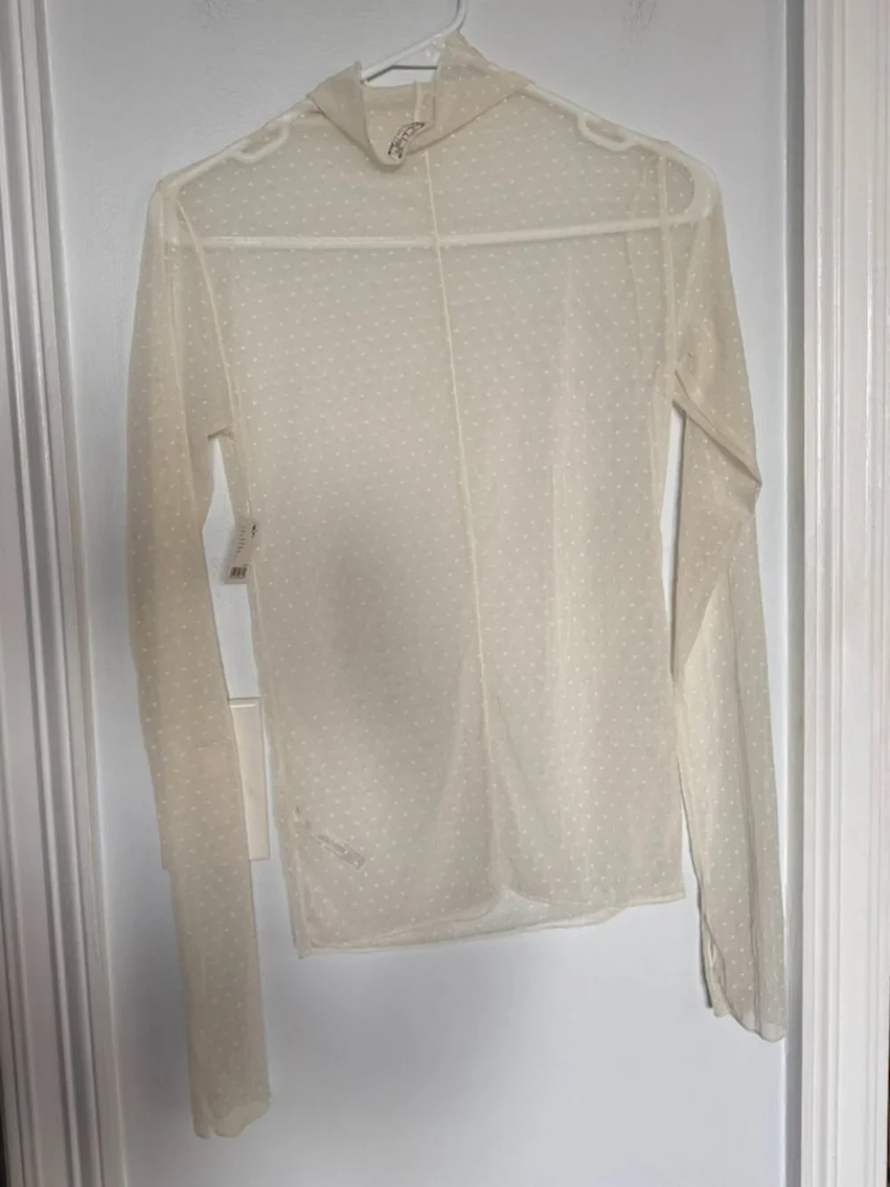 BRAND NEW Free People Ivory Dot Long Sleeve Top in Small